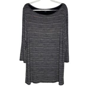 J Jill Wearever Collection Womens Size Medium Tunic Top Black White 3/4 Sleeve